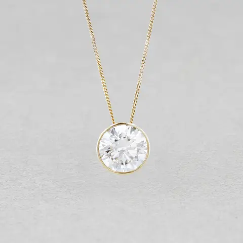 9ct Yellow gold 2.06ct Lab Grown Diamond Pendant.