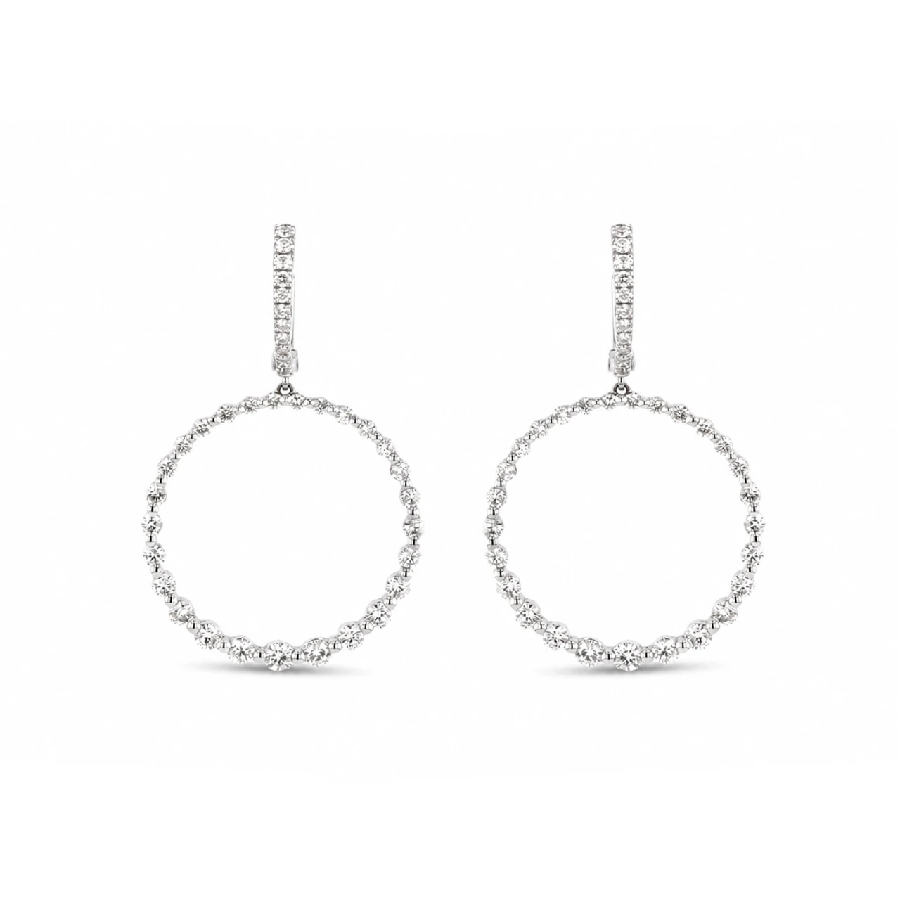 18ct White Gold Diamond Earrings