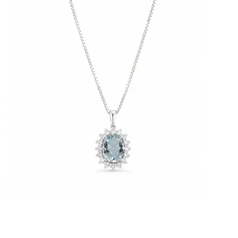 18ct White Gold Aquamarine Pendant