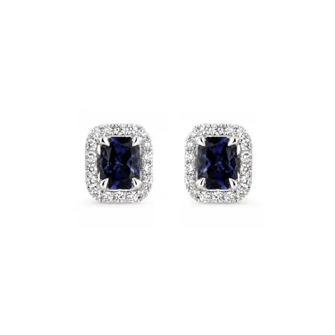 14ct White Gold Sapphire Earrings