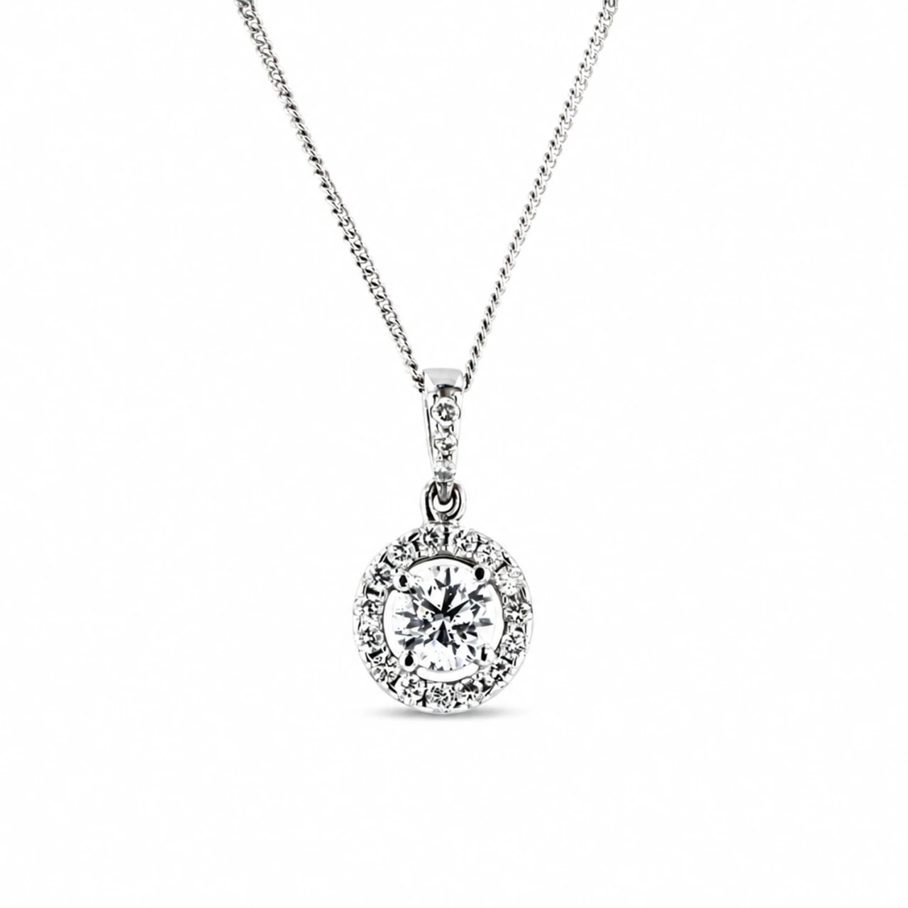 18ct White Gold Diamond Pendant
