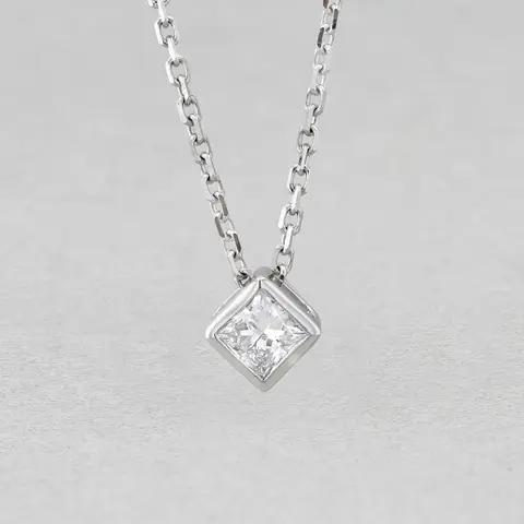 9ct White gold 0.25ct Lab Grown Diamond Pendant.