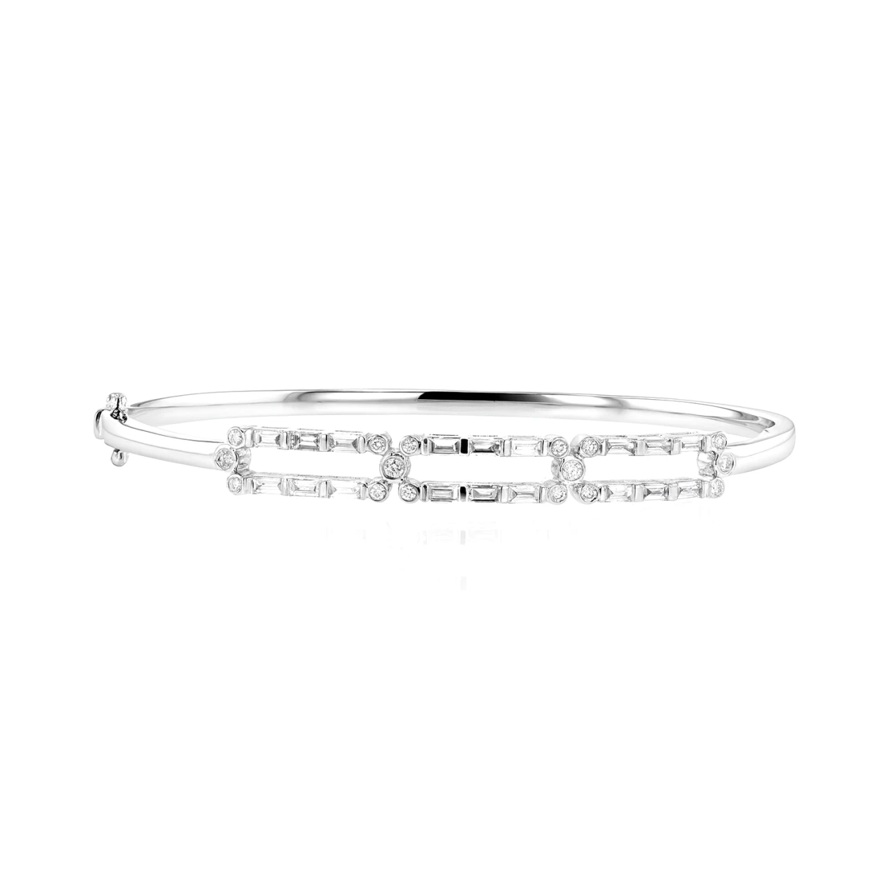 18ct White Gold Diamond Bangle