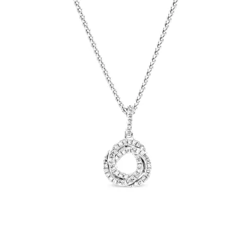9ct White Gold Diamond Pendant