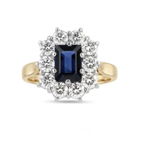 18ct Yellow Gold Sapphire and Diamond Ring