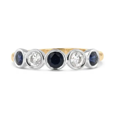 18ct Yellow Gold Sapphire and Diamond Ring