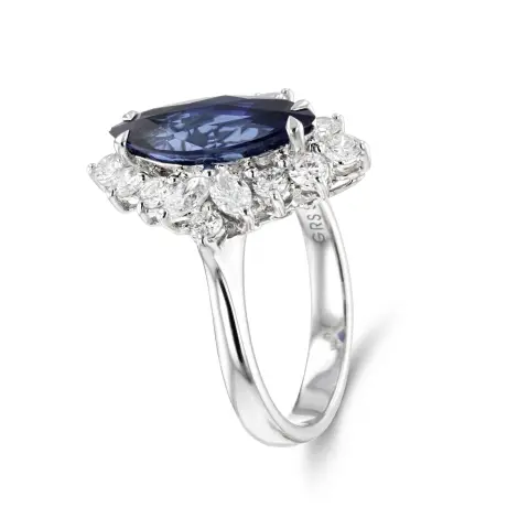 18ct White Gold Sapphire and Diamond Ring