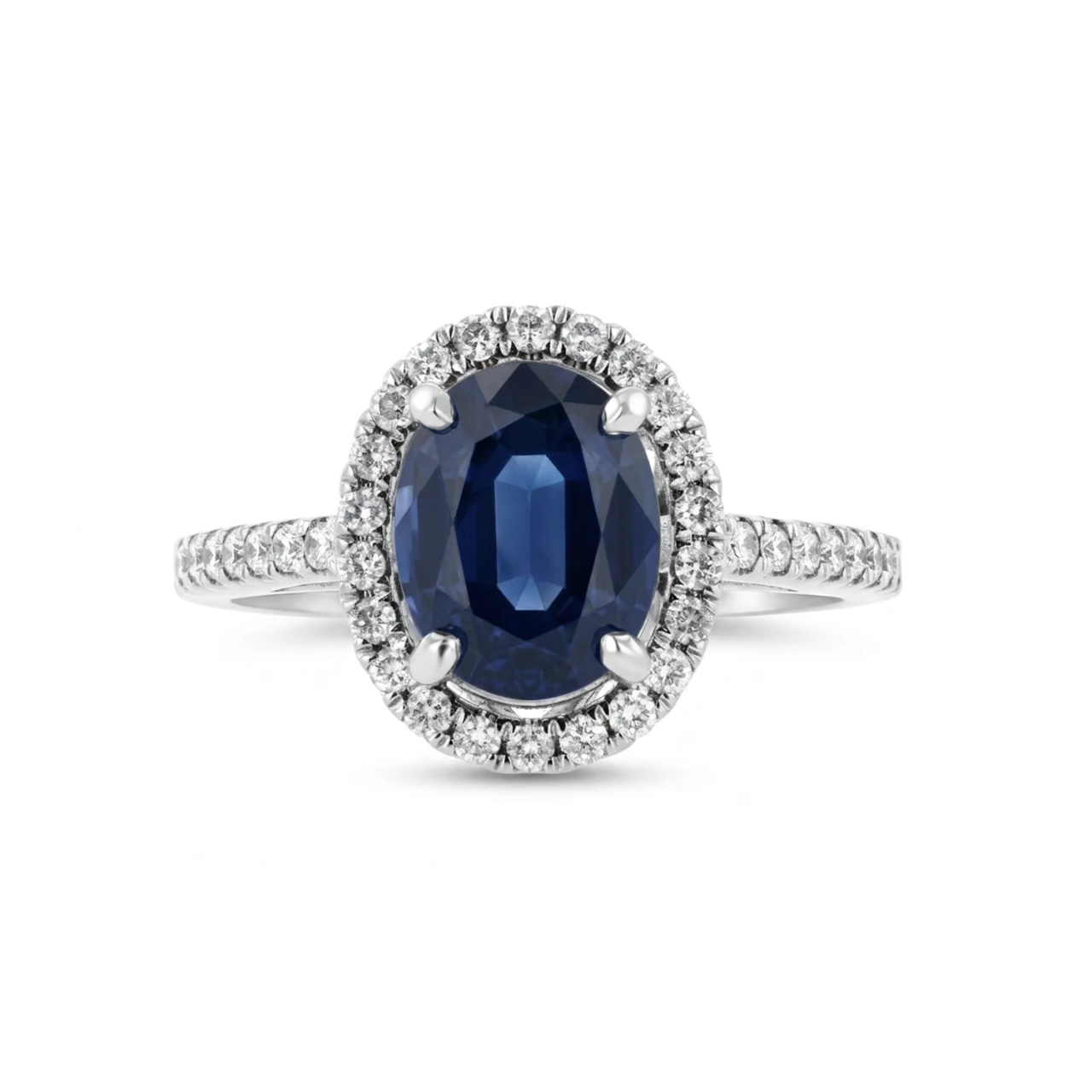 18ct White Gold Sapphire and Diamond Ring