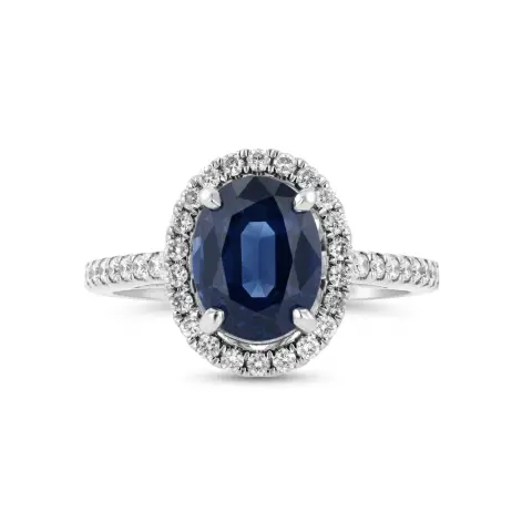 18ct White Gold Sapphire and Diamond Ring