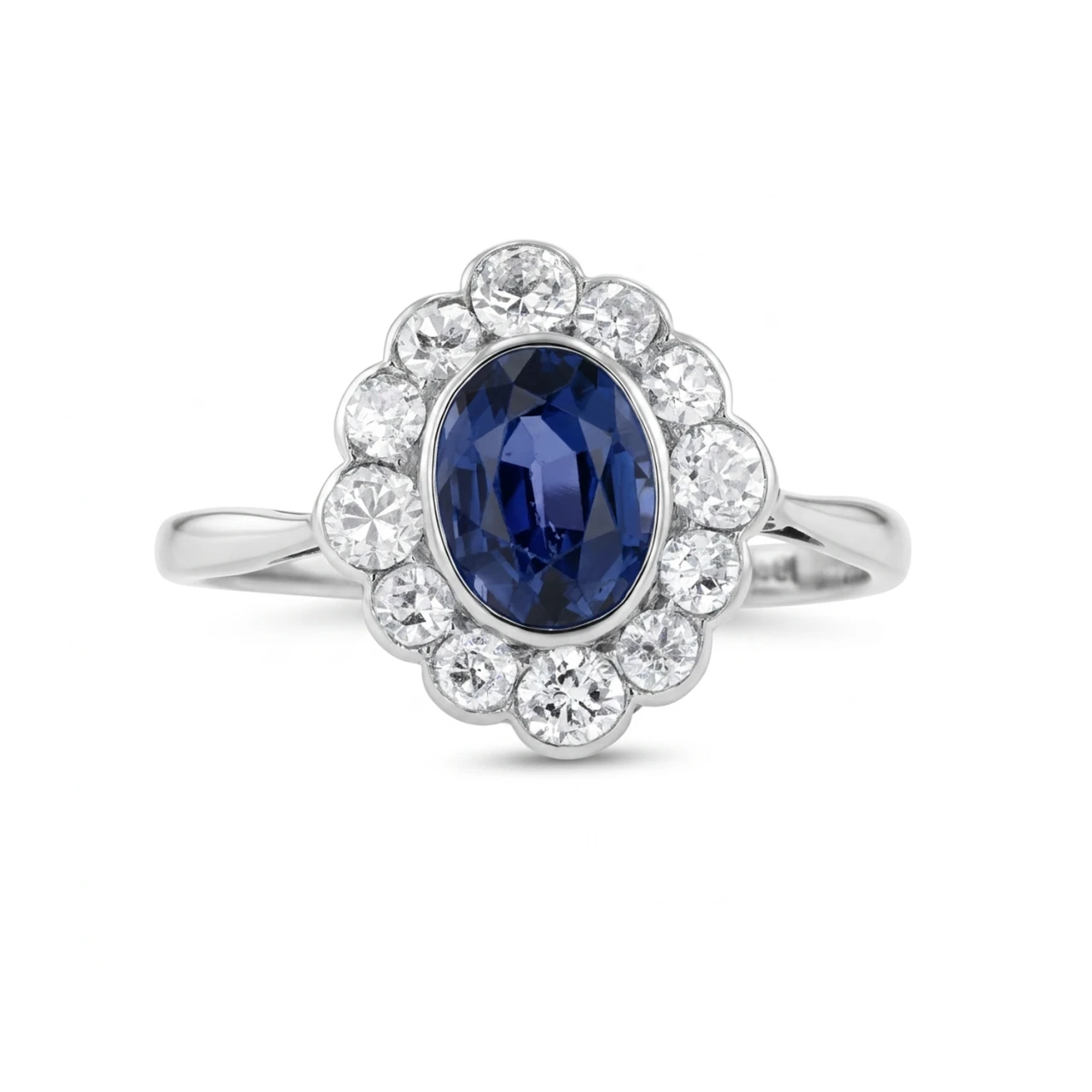 18ct White Gold Sapphire and Diamond Ring