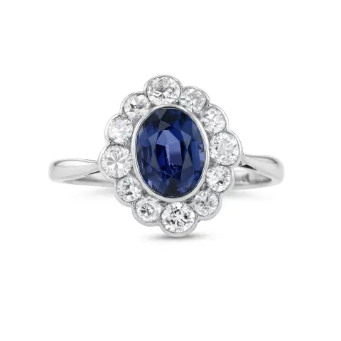 18ct White Gold Sapphire and Diamond Ring
