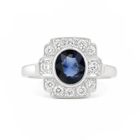 18ct White Gold Sapphire and Diamond Ring