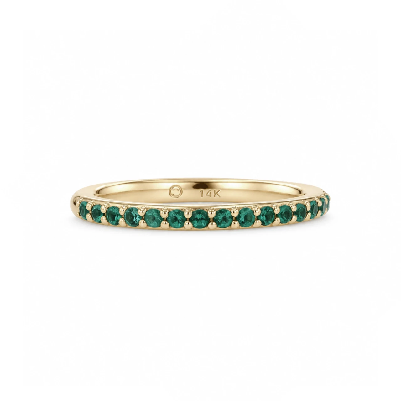 14ct Yellow Gold Emerald and Diamond Ring