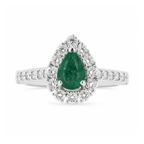 Platinum Emerald and Diamond Ring
