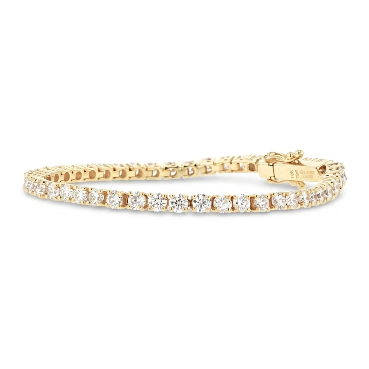 18ct Yellow Gold 5.42ct Lab Grown Diamond Bracelet