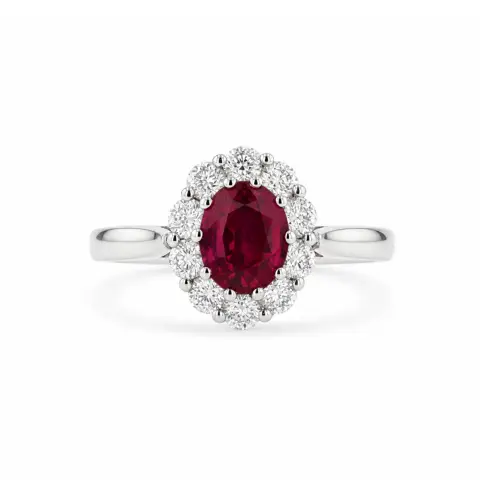 Platinum Ruby and Diamond Ring