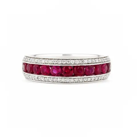 18ct White Gold Ruby and Diamond Ring