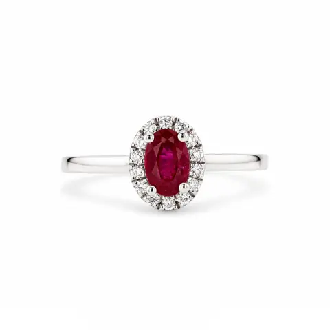 9ct White Gold Ruby and Diamond Ring