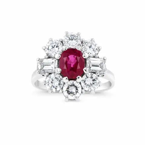 18ct White Gold Ruby and Diamond Ring