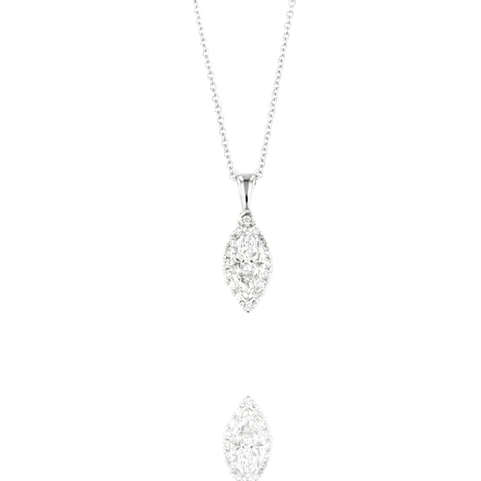 18ct White Gold 0.76ct Lab Grown Diamond Pendant