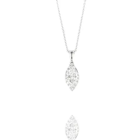 18ct White Gold 0.76ct Lab Grown Diamond Pendant