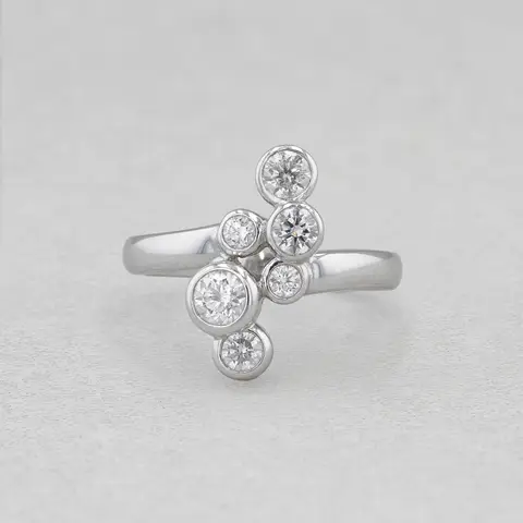 18ct WG Diamond Bubble Ring 0.75ct