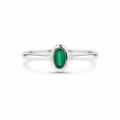 9ct White Gold Emerald Ring