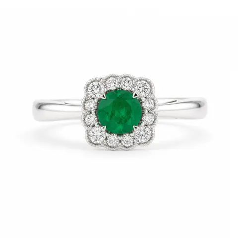 18ct White Gold Emerald Ring