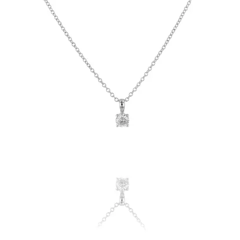 9ct White Gold Lab Grown 0.20ct Diamond Pendant