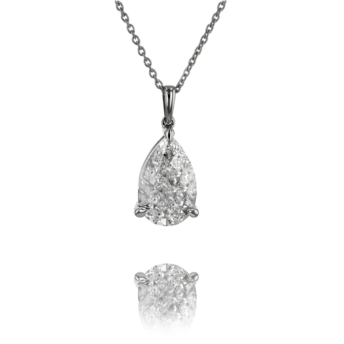 9ct White Gold 3.04ct Lab Grown Diamond Pendant.