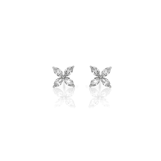 9ct White Gold 0.87ct Lab Grown Diamond Earrings.
