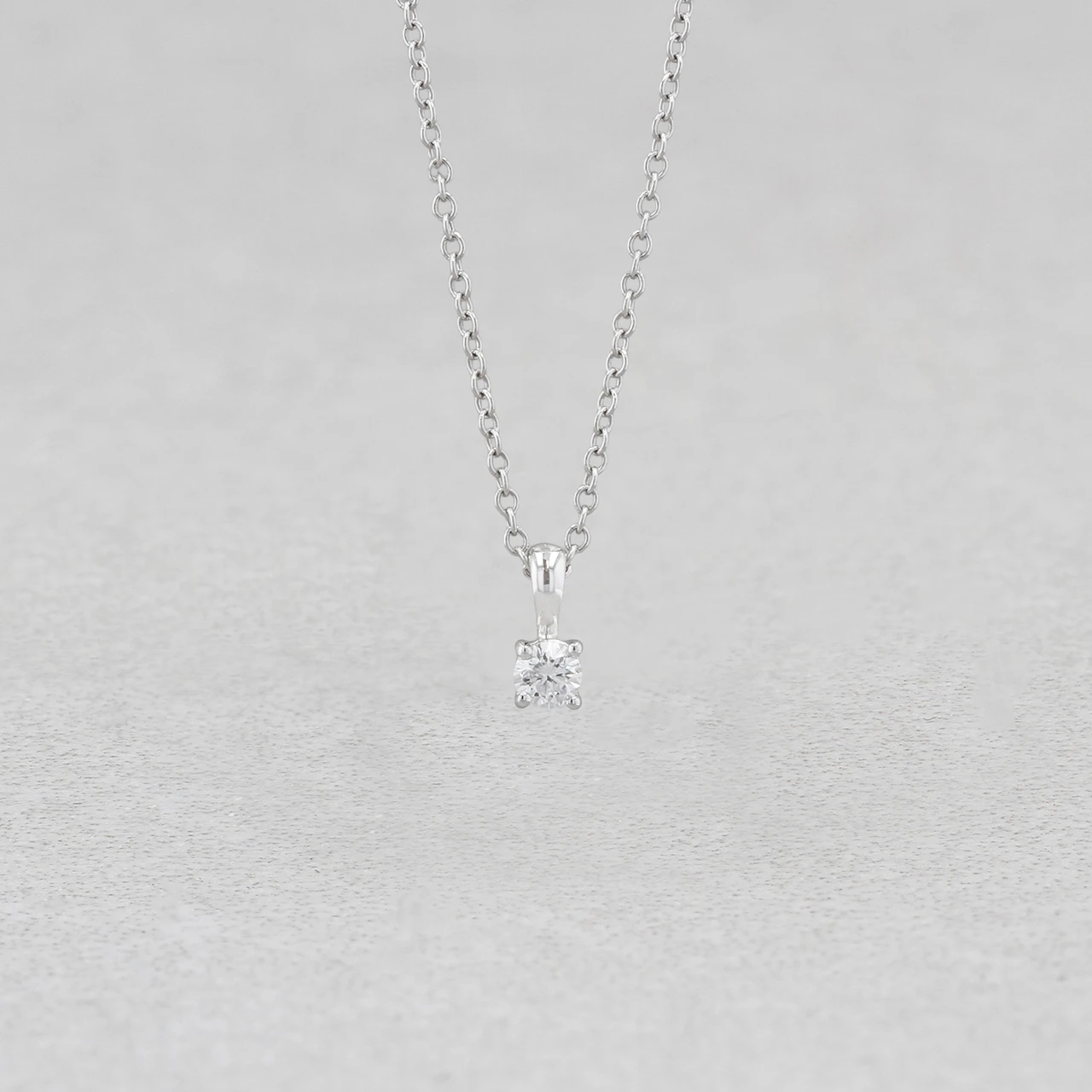 9ct White Gold Lab Grown 0.10ct Diamond Pendant