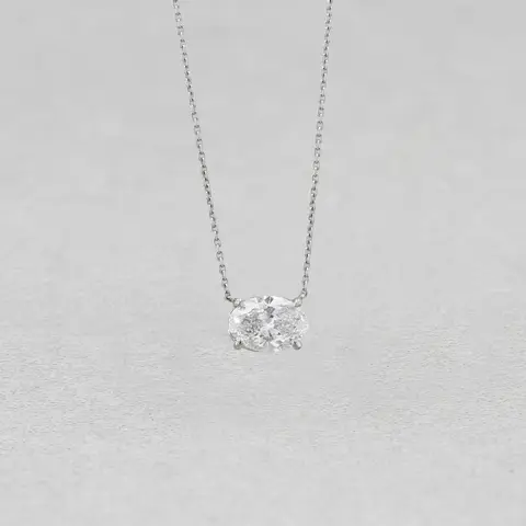 18ct White Gold 2.01ct Lab Grown Diamond Pendant