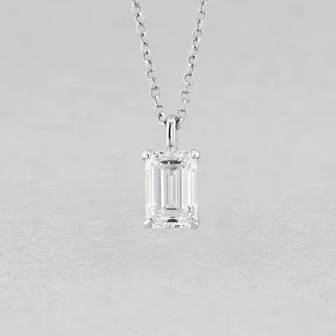 18ct White Gold 1.09ct Lab Grown Diamond Pendant