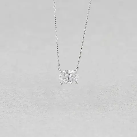 18ct White Gold 1.50ct Lab Grown Diamond Pendant