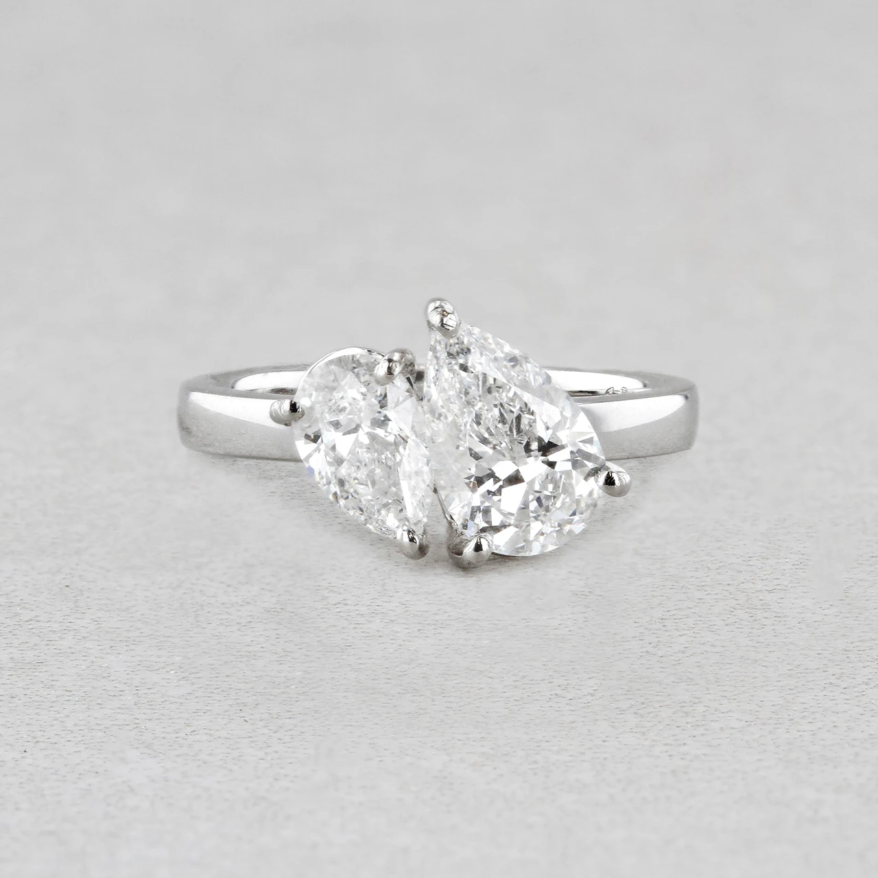 Platinum 1.88ct Moi et Toi Lab Grown Diamond Ring.