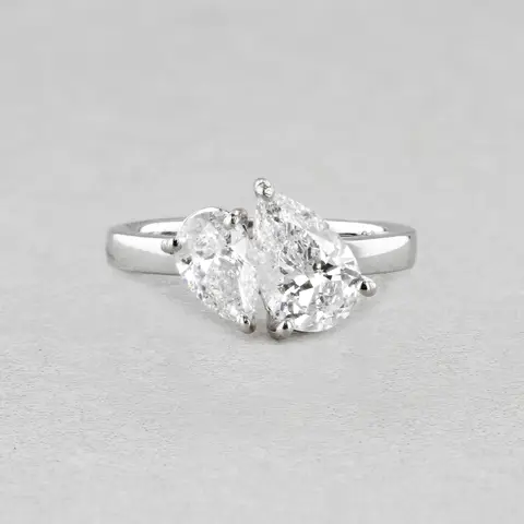 Platinum 1.88ct Moi et Toi Lab Grown Diamond Ring.