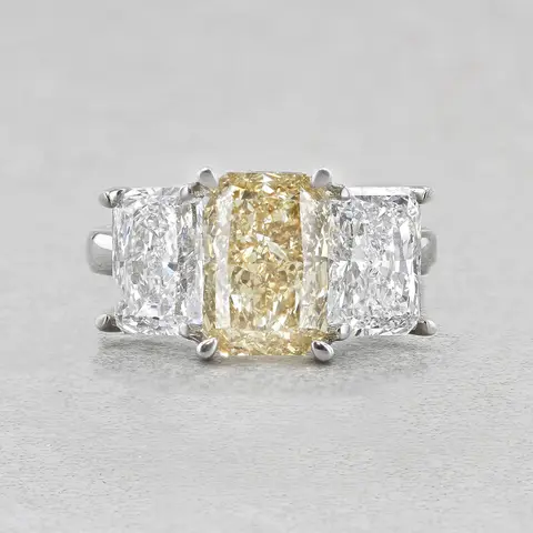 Platinum 6.03ct Lab Grown Radiant Cut Diamond Ring
