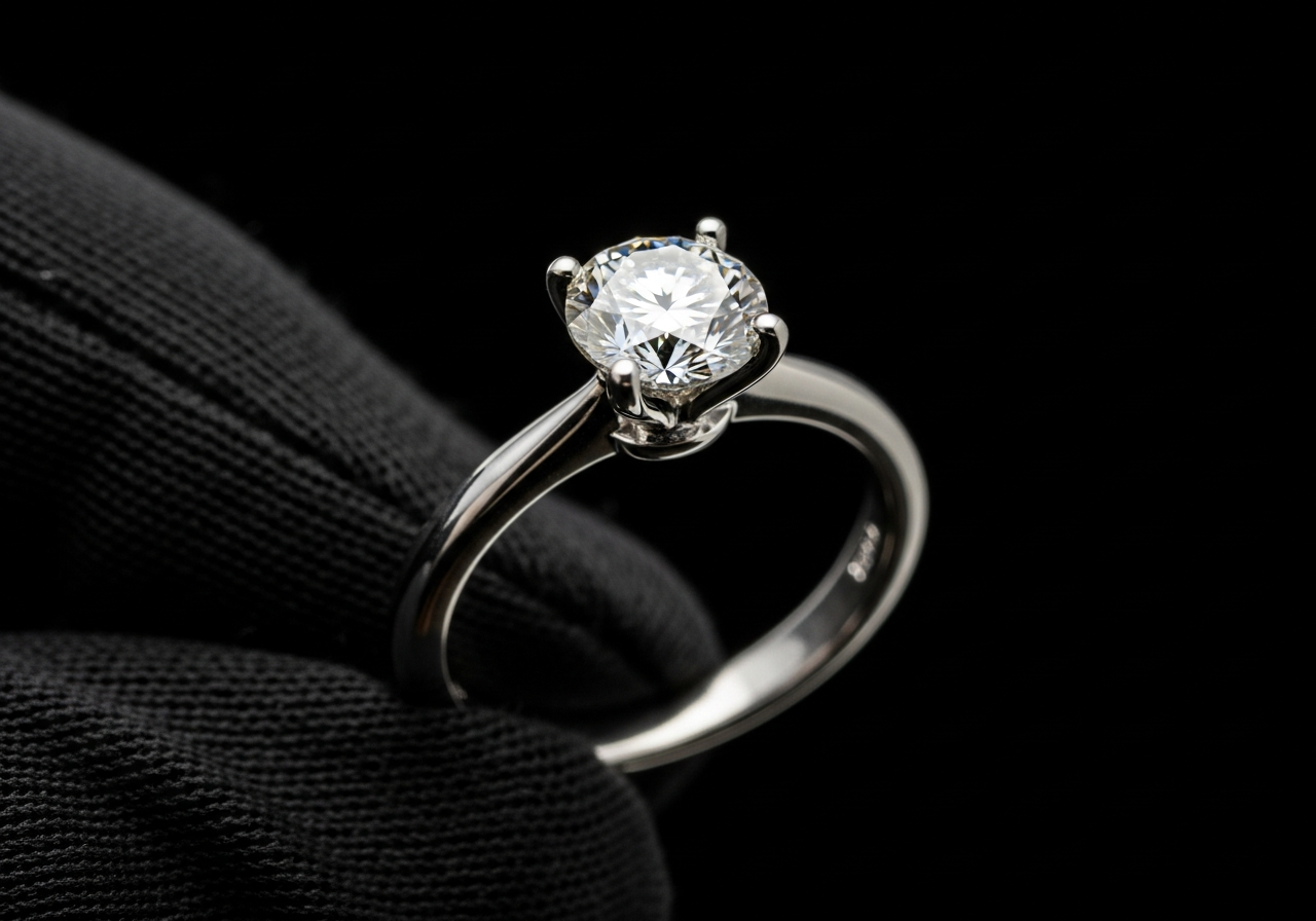 Finished diamond ring ready to collect